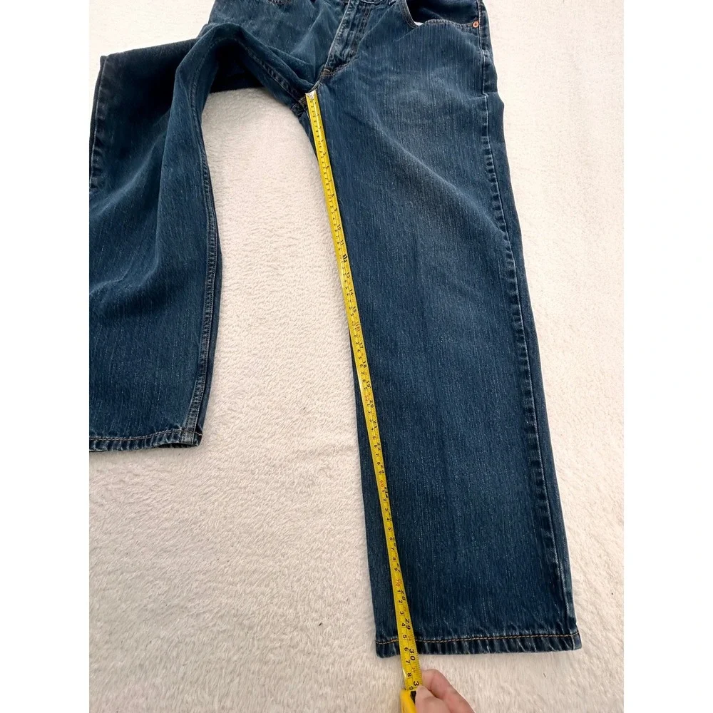 Levis 550 Relaxed Fit Jeans Mens 36x32 Blue Denim Tapered Leg Unique Red Tab